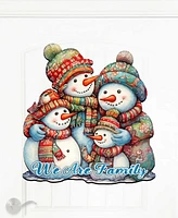 Designocracy Snowman's Family Christmas Wooden Wall Decor Door Decor G. DeBrekht