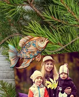 Designocracy Holiday Wooden Clip-On Ornaments Coastal Fish Set of 6 G. DeBrekht