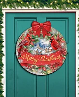 Designocracy Merry Christmas Wooden Door Decor Welcome Sign Hanging Decoration G. DeBrekht