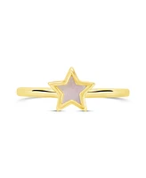 Sterling Forever Genuine Mother of Pearl Star Bez Ring