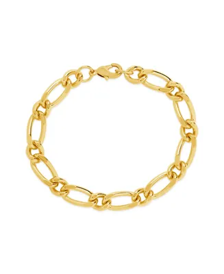 Sterling Forever 14K Gold Plated or Rhodium Amoura Link Bracelet