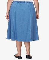 Alfred Dunner Plus Paneled Denim Skirt