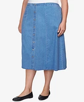 Alfred Dunner Plus Paneled Denim Skirt