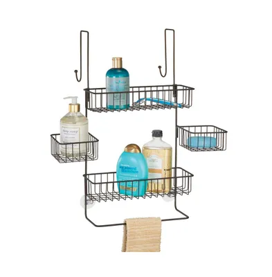 mDesign Steel Shower Caddy Hanging Rack Storage Organizer for Bathroom