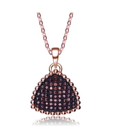 Genevive Sterling Silver Cubic Zirconia Triangle Sparkle Pendant