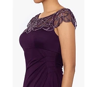 Xscape Embellished-Neck Gown