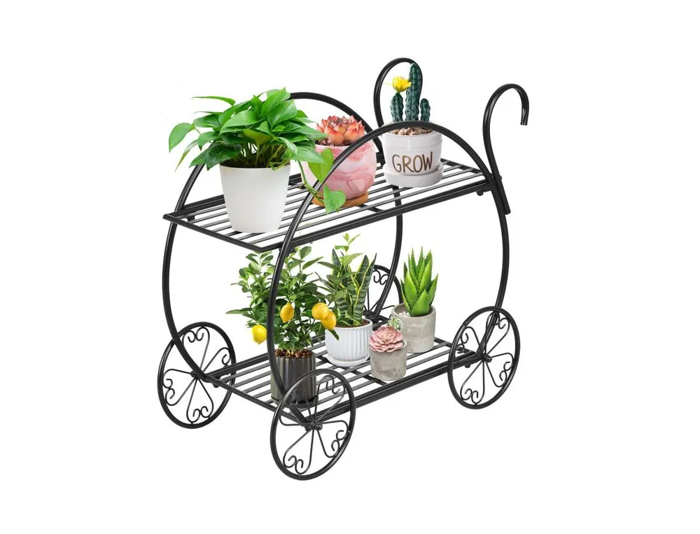 Heavy Duty Metal Flower Cart Plant Stand