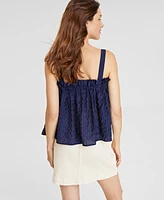 On 34th Women's Shirred Tonal-Stripe Camisole Top, Created for Macy's