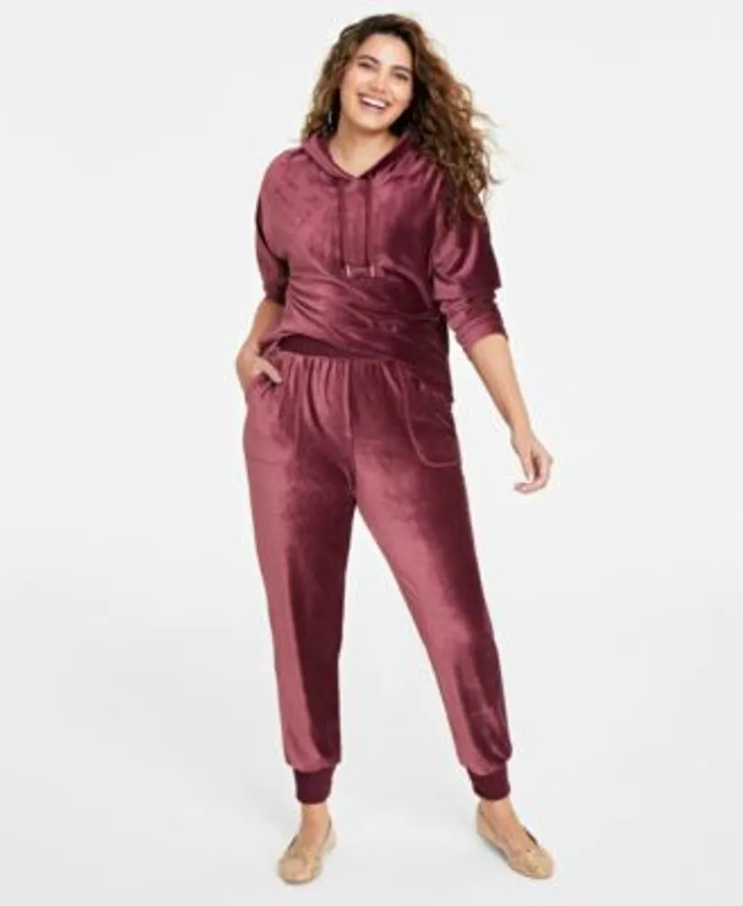 On 34th Womens Ribbed Velour Hoodie Sweatshirt Jogger Pants Created For Macys