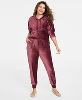 On 34th Womens Ribbed Velour Hoodie Sweatshirt Jogger Pants Created For Macys