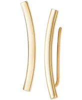 Polished Curved Bar Ear Climber in 10k Gold