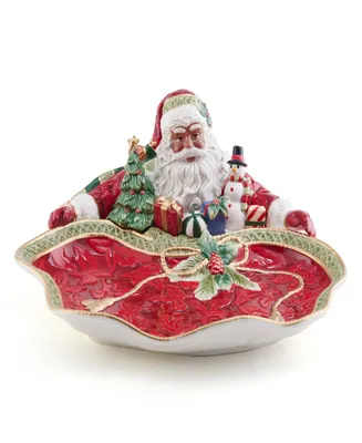 Fitz and Floyd Holiday Home African American Santa Server, 13.5-in