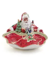 Fitz and Floyd Holiday Home African American Santa Server, 13.5-in