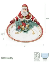 Fitz and Floyd Noel Holiday Santa Server, 12-in x 11.5-in