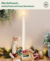 Fitz and Floyd Noel Holiday Resting Deer Candle Holder, 5.5-in