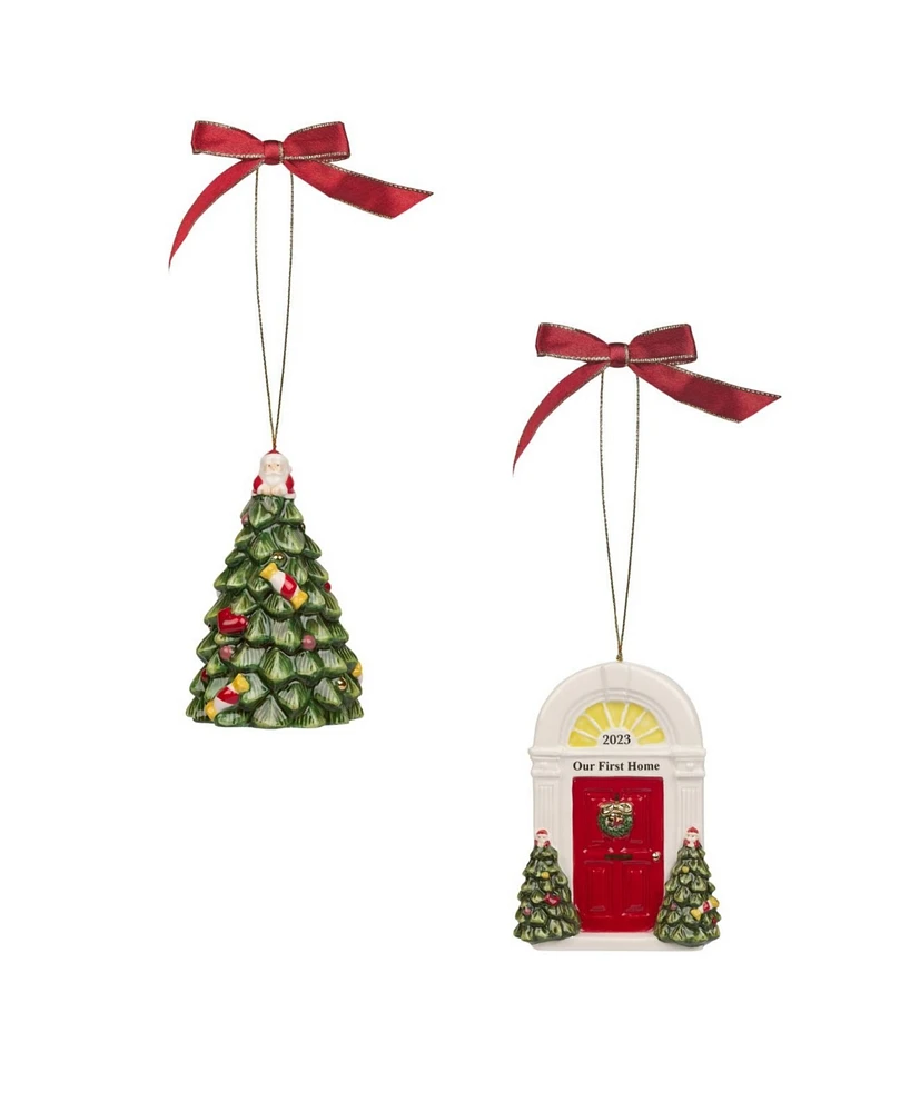 Spode New Home 2 Piece Ornament Set