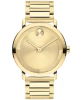 Movado Men's Bold Evolution 2.0 Swiss Quartz Ionic Plated Light Gold-Tone 2 Steel Watch 40mm