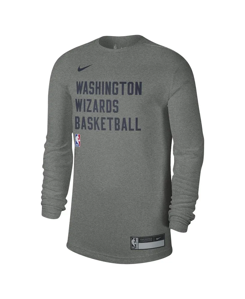 Men's and Women's Nike Heather Gray Washington Wizards 2023/24 Legend On-Court Practice Long Sleeve T-shirt