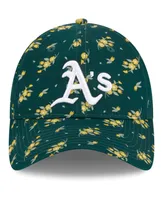 Big Boys and Girls New Era Green Oakland Athletics Bloom 9TWENTY Adjustable Hat