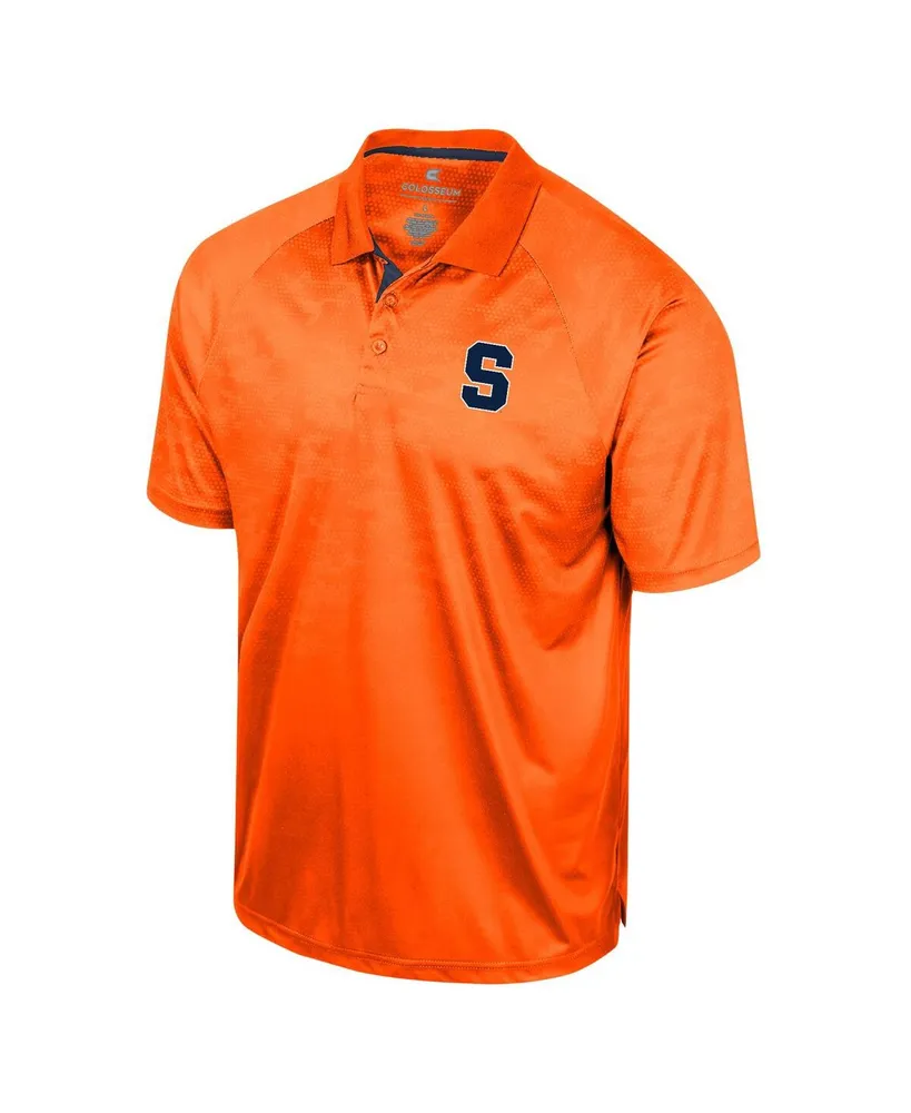 Men's Colosseum Orange Syracuse Honeycomb Raglan Polo Shirt