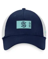 Men's Fanatics Deep Sea Blue, White Seattle Kraken Authentic Pro Rink Trucker Snapback Hat