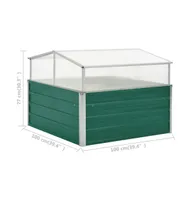 vidaXL Greenhouse Green 39.4"x39.4"x30.3" Galvanized Steel