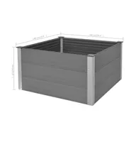 vidaXL Garden Raised Bed Wpc 39.4"x39.4"x21.3" Gray