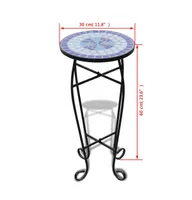 Mosaic Side Table Plant Table White