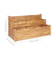 vidaXL 2-Tier Garden Planter 63"x29.5"x33.1" Solid Acacia Wood