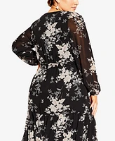 City Chic Plus Size Bouquet Maxi Dress