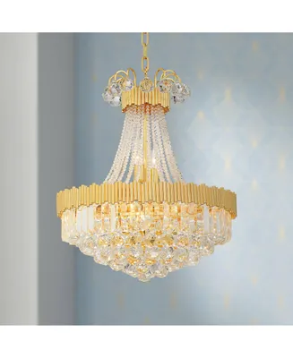 Vienna Full Spectrum Valentina Gold Chandelier Lighting 19 1/2" Wide Contemporary Clear Crystal 10