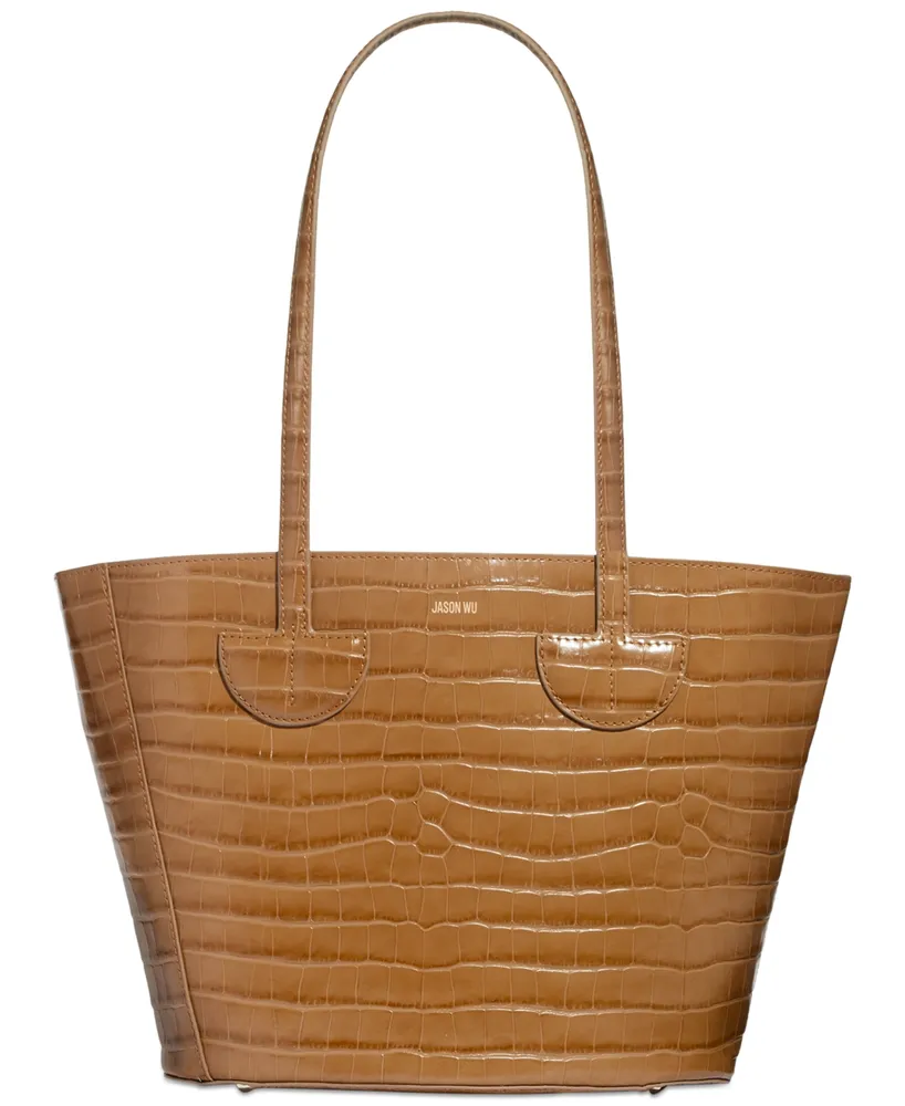 Jason Wu Smile Croc Embossed Leather Extra Large Tote Bag