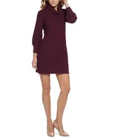 Jessica Howard Women's Cowlneck Diamond-Patterned Sweater Dress