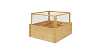 Slickblue Wooden Raised Garden Box with 9 Grids and Critter Guard Fence