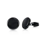 Stainless Steel Black Carbon Fiber Cuff Links