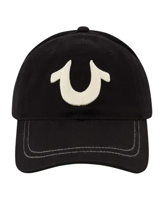 Concept One True Religion Cap, 5 Panel Cotton Twill Boys Baseball Hat with Horseshoe Logo, Adjustable Hook and Loop Closure