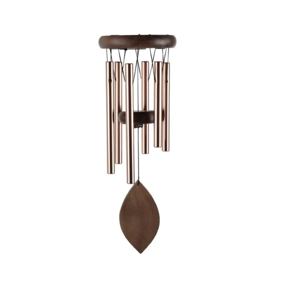 Fc Design 20" Long Wooden Top Wind Chime with Copper Tube Home Decor Perfect Gift for House Warming, Holidays and Birthdays