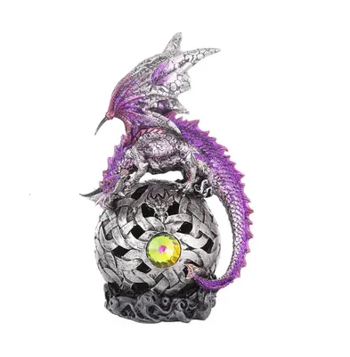 Fc Design 8"H Purple Dragon On Light Up Led Orb Fantasy Decoration Collectible Figurines Home Decor Perfect Gift for House Warming, Holidays and Birth