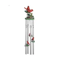 Fc Design 23" Long Northern Cardinals Round Top Wind Chime Home Decor Perfect Gift for House Warming, Holidays and Birthdays