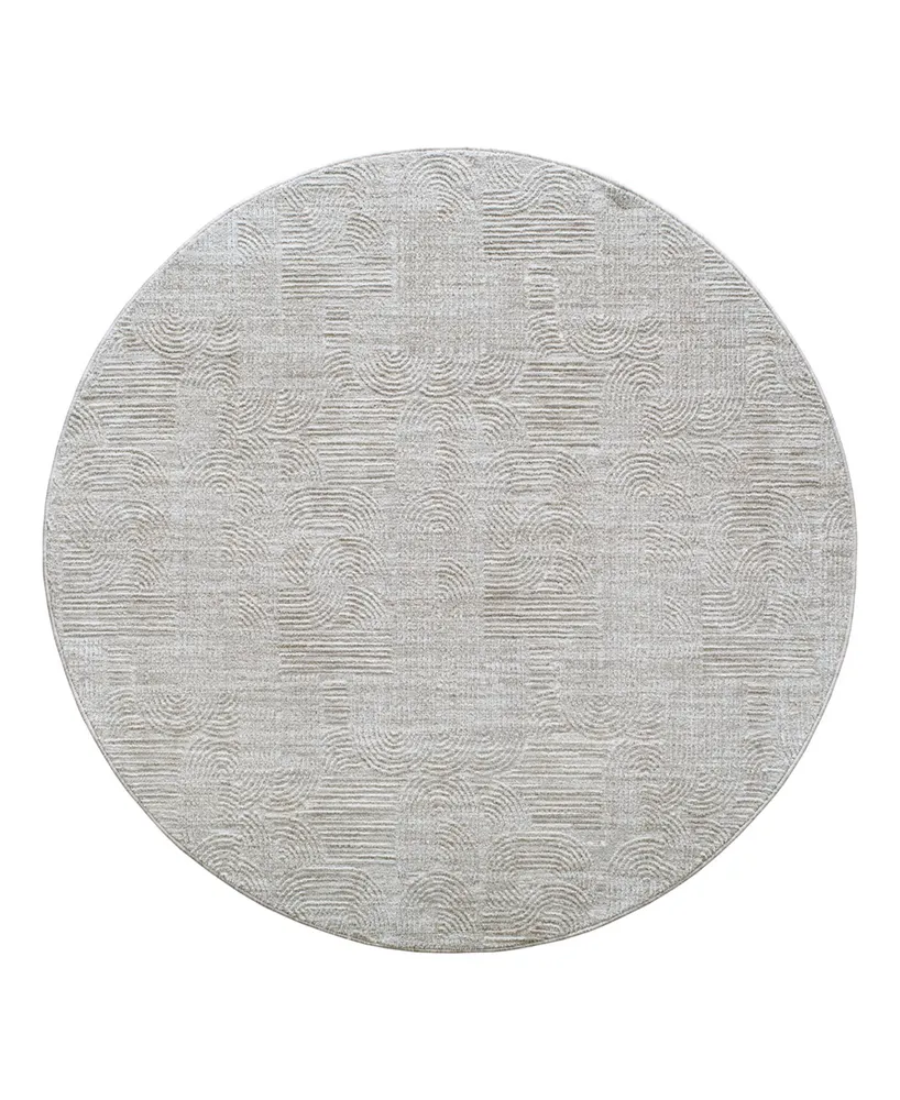 Livabliss Masterpiece High-Low Mpc-2310 5'3" x 5'3" Round Area Rug