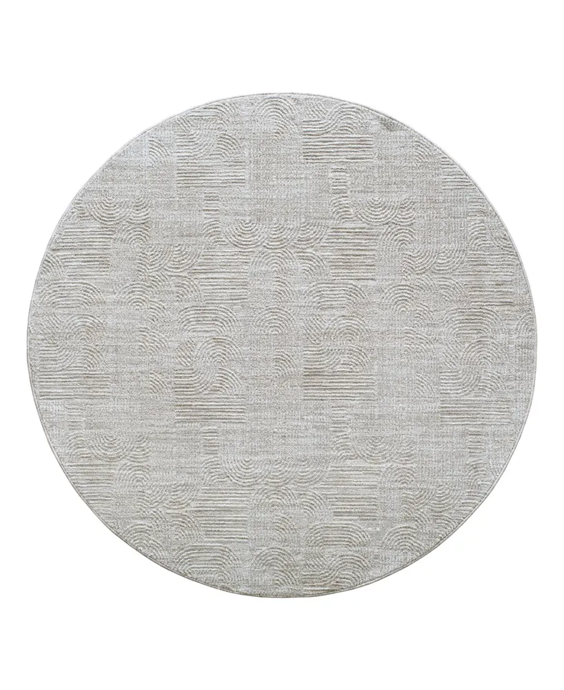 Livabliss Masterpiece High-Low Mpc-2310 6'7" x 6'7" Round Area Rug