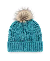 Women's '47 Brand Teal Charlotte Hornets Meeko Cuffed Knit Hat with Pom