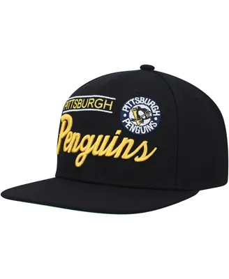 Men's Mitchell & Ness Black Pittsburgh Penguins Retro Lock Up Snapback Hat
