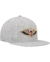 Men's Mitchell & Ness Heather Gray New Orleans Pelicans Hardwood Classics 2.0 Snapback Hat