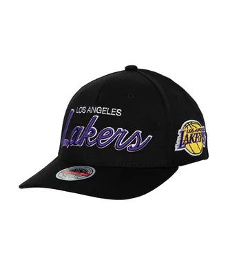 Men's Mitchell & Ness Black Los Angeles Lakers Mvp Team Script 2.0 Stretch-Snapback Hat