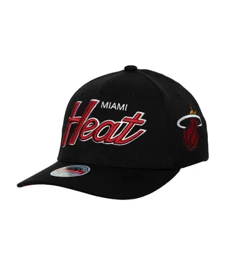 Men's Mitchell & Ness Black Miami Heat Mvp Team Script 2.0 Stretch-Snapback Hat