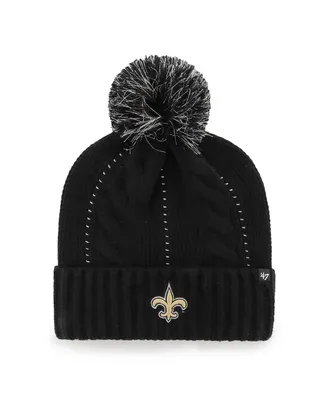 Women's '47 Brand Black New Orleans Saints Bauble Cuffed Knit Hat with Pom