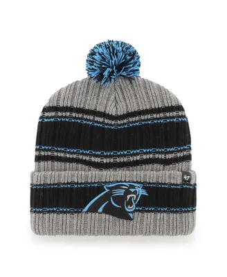 Men's '47 Brand Graphite Carolina Panthers Rexford Cuffed Knit Hat with Pom
