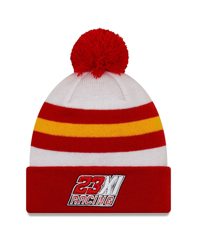 Men's New Era Red, White Bubba Wallace McDonald's Knit Pom Cuff Beanie