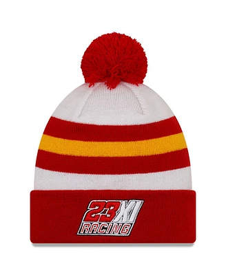 Men's New Era Red, White Bubba Wallace McDonald's Knit Pom Cuff Beanie
